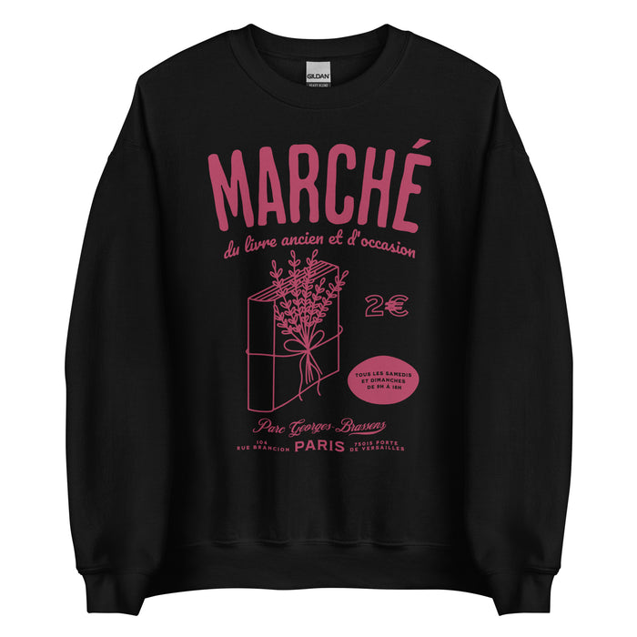 Parc Georges Brassens Paris French Old Book Market Sweatshirt - The Bean Workshop - book lover gift, bookaholic apparel, French book market, Parc Georges Brassens, Paris souvenir, read everyday, Short n' Sweet Collection, sweater, sweatshirt, vintage book design