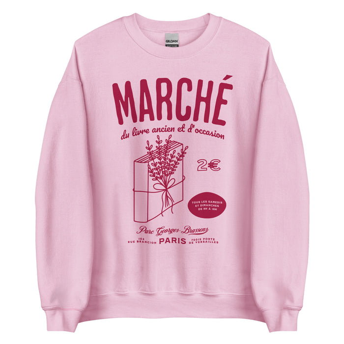 Parc Georges Brassens Paris French Old Book Market Sweatshirt - The Bean Workshop - book lover gift, bookaholic apparel, French book market, Parc Georges Brassens, Paris souvenir, read everyday, Short n' Sweet Collection, sweater, sweatshirt, vintage book design