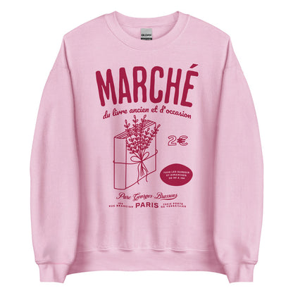 Parc Georges Brassens Paris French Old Book Market Sweatshirt - The Bean Workshop - book lover gift, bookaholic apparel, French book market, Parc Georges Brassens, Paris souvenir, read everyday, Short n' Sweet Collection, sweater, sweatshirt, vintage book design