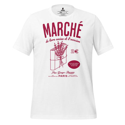 Parc Georges Brassens Paris French Old Book Market T-shirt - The Bean Workshop - book lover gift, bookaholic apparel, French book market, Parc Georges Brassens, Paris souvenir, read everyday, Short n' Sweet Collection, t-shirt, tee, vintage book design