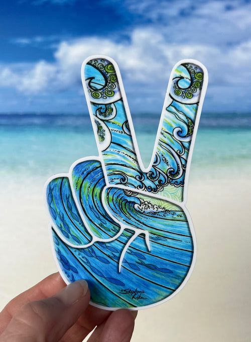 Party Wave Peace Sign Sticker