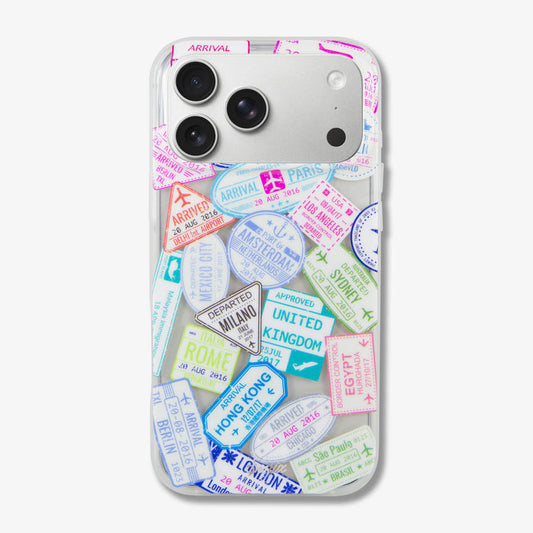 Passport Stamps MagSafe® Compatible iPhone Case