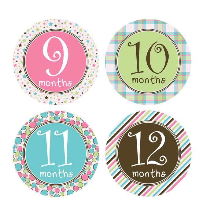 Pastel Colored Monthly Baby Stickers onesie sticker - INKtropolis