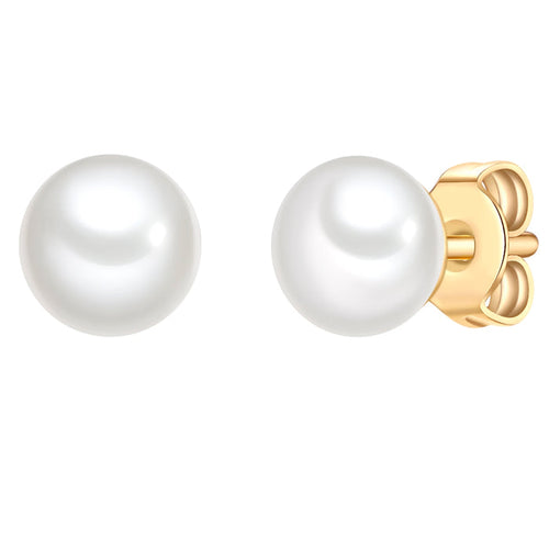 Perlen-Ohrstecker, 6,0 - 6,5 mm, gold