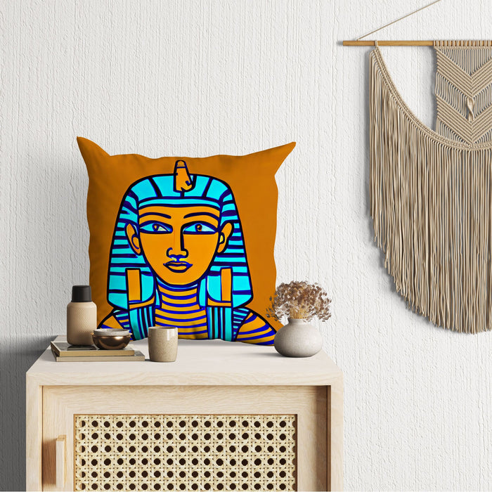 Pharaoh Of Ancient Egypt, Throw Pillow Cover, Abstract Pillow Case, Artist Pillow, Colorful Pillow Case, Modern Pillow, Large Pillow Cases