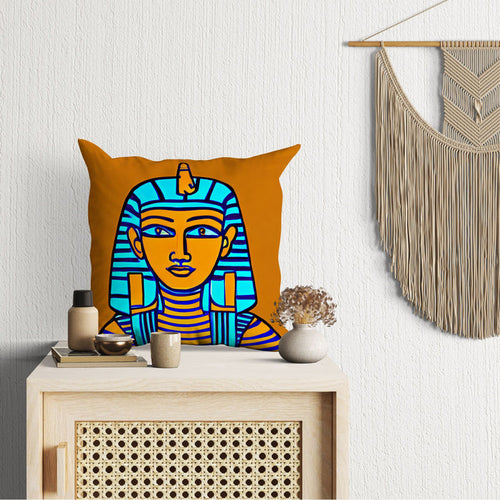 Pharaoh Of Ancient Egypt, Throw Pillow Cover, Abstract Pillow Case, Artist Pillow, Colorful Pillow Case, Modern Pillow, Large Pillow Cases