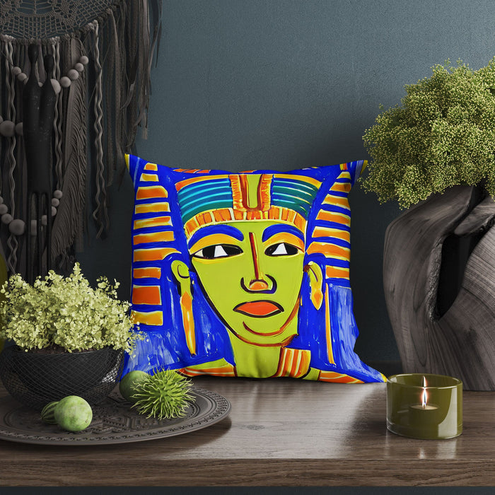 Pharaoh Of Ancient Egypt, Throw Pillow Cover, Abstract Throw Pillow, Comfortable, Colorful Pillow Case, Watercolor Pillow Cases, Girl Pillow