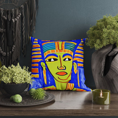 Pharaoh Of Ancient Egypt, Throw Pillow Cover, Abstract Throw Pillow, Comfortable, Colorful Pillow Case, Watercolor Pillow Cases, Girl Pillow