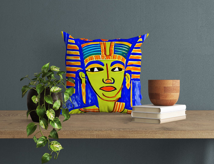 Pharaoh Of Ancient Egypt, Throw Pillow Cover, Abstract Throw Pillow, Comfortable, Colorful Pillow Case, Watercolor Pillow Cases, Girl Pillow