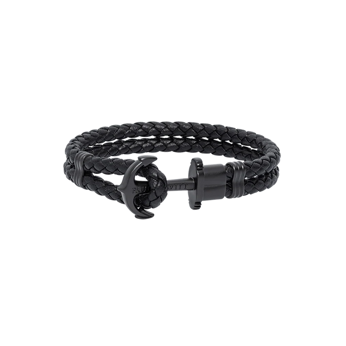 Phrep Armband Schwarz Leder Schwarz