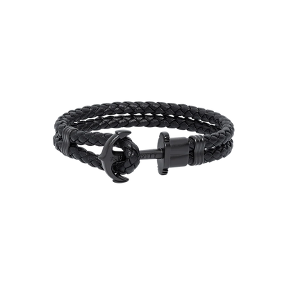 Phrep Armband Schwarz Leder Schwarz