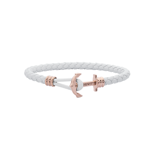 Ankerarmband Phrep Lite Roségold Leder Weiß