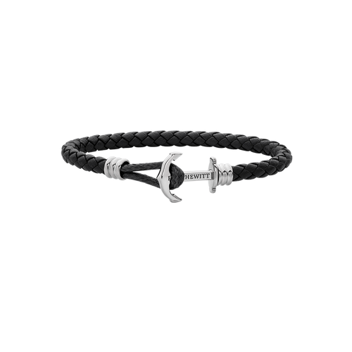 Ankerarmband Phrep Lite Silber Leder Schwarz