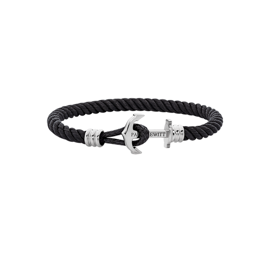 Ankerarmband Phrep Lite Silber Nylon Schwarz