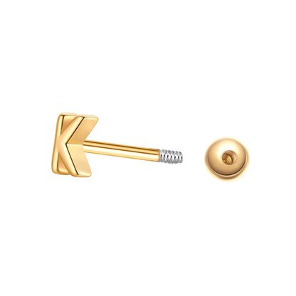 Piercing Buchstabe K gold