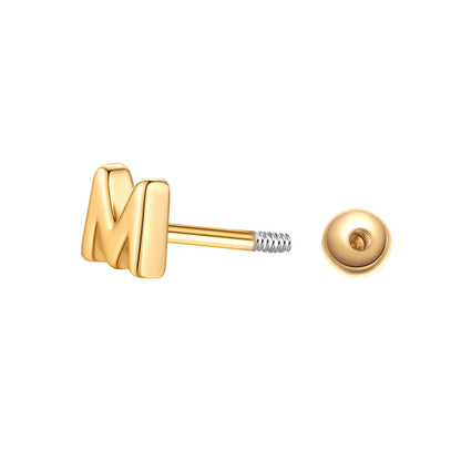 Piercing Buchstabe M gold
