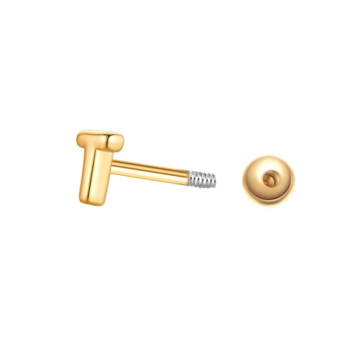 Piercing Buchstabe T gold