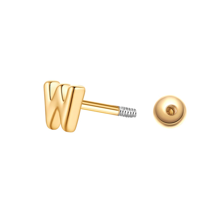 Piercing Buchstabe W gold