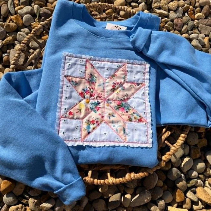 Pink Floral Patchwork SweatshirtS