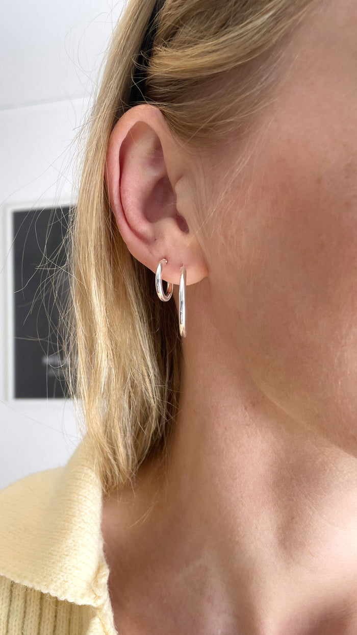 Plain Hoops Medium 25 mm | 925 silver