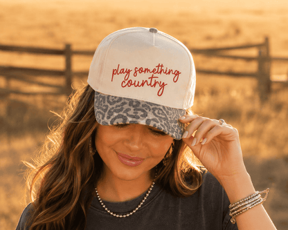 Play Something Country Leopard Embroidered Trucker Hat