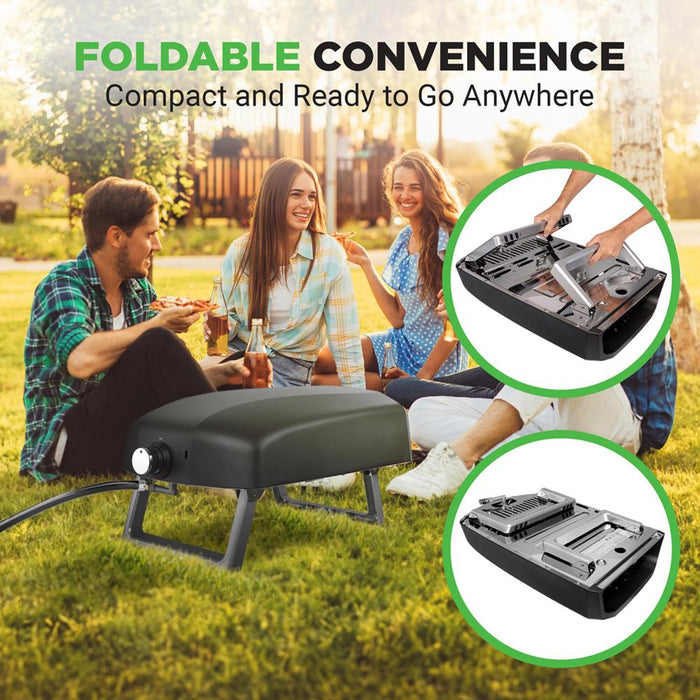 Portable Gas Pizza Oven - 12" Pizza in 60s, Stainless Steel, Easy Setup