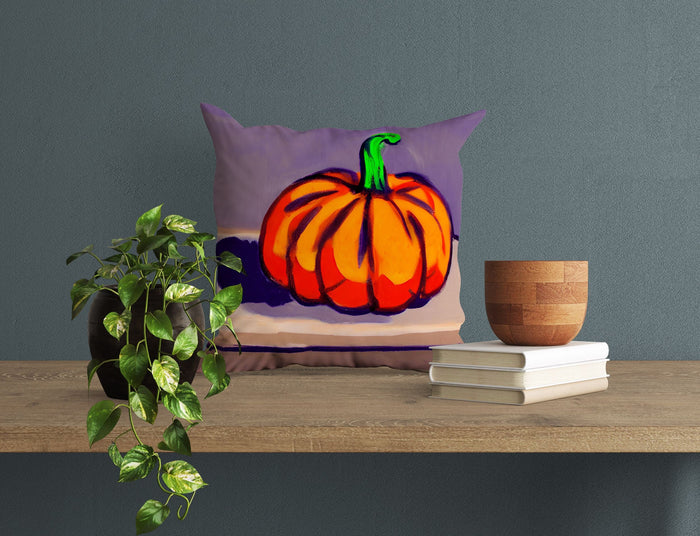 Pumpkin Halloween Original Art Pillow Case, Abstract Throw Pillow Cover, Watercolor Pillow Cases, Large Pillow Cases, Home Decor Pillow