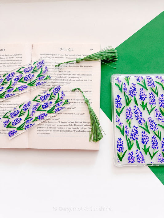 Purple Hyacinth Kindle Case and/or Bookmark [Combined Listing] – Floral E-Reader Cover