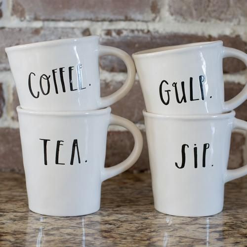Rae Dunn Stem Print cafe mugs