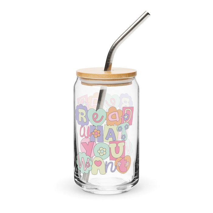 Read What You Want Can-Shaped Glass Mug - The Bean Workshop - book lover, can-shape glass, glass mug, mug, read everyday, read what you want