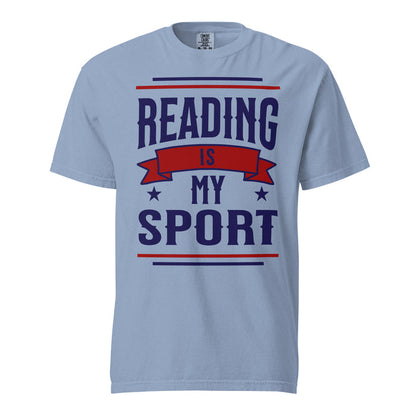 Reading Is My Sport T-Shirt - The Bean Workshop - Bookaholic, Bookish Apparel, Bookish Humor, Bookworm Athletic Tee, Collegiate, Funny Book Lover Gift for Valentine's Day, Funny Quote, Gift for Readers, Graphic Tee, Reading Shirt, Retro, Varsity Style