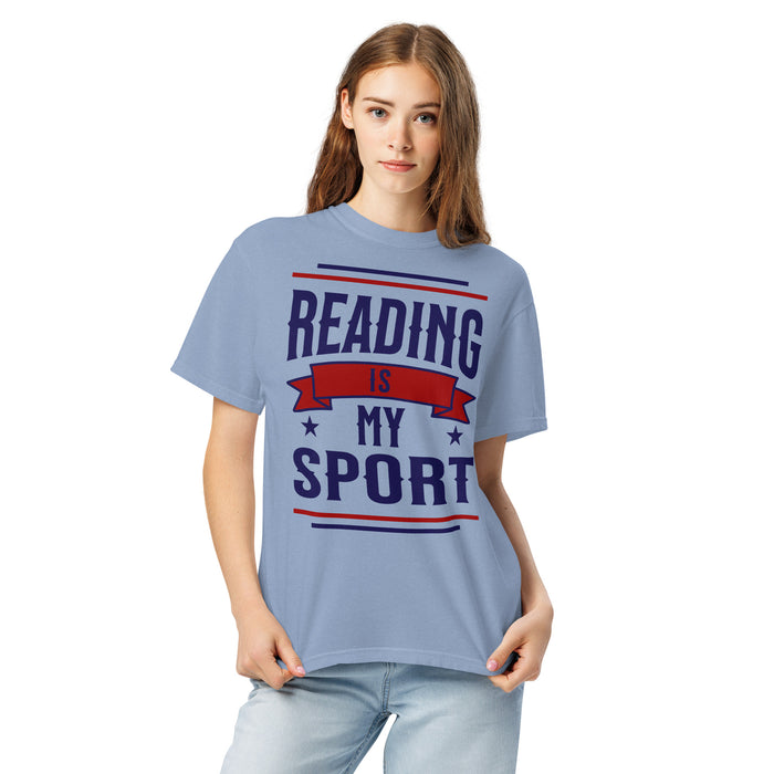 Reading Is My Sport T-Shirt - The Bean Workshop - Bookaholic, Bookish Apparel, Bookish Humor, Bookworm Athletic Tee, Collegiate, Funny Book Lover Gift for Valentine's Day, Funny Quote, Gift for Readers, Graphic Tee, Reading Shirt, Retro, Varsity Style