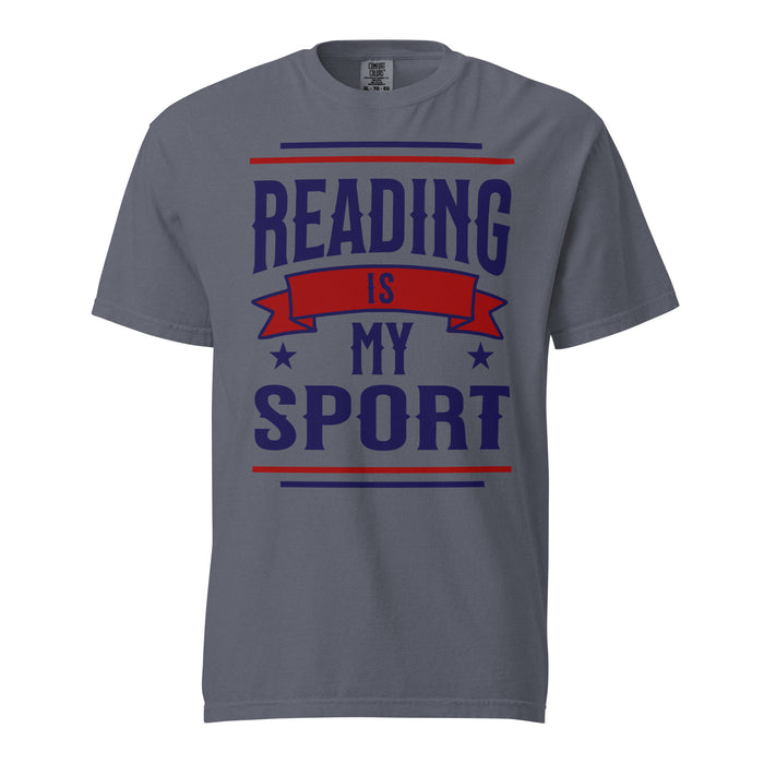 Reading Is My Sport T-Shirt - The Bean Workshop - Bookaholic, Bookish Apparel, Bookish Humor, Bookworm Athletic Tee, Collegiate, Funny Book Lover Gift for Valentine's Day, Funny Quote, Gift for Readers, Graphic Tee, Reading Shirt, Retro, Varsity Style