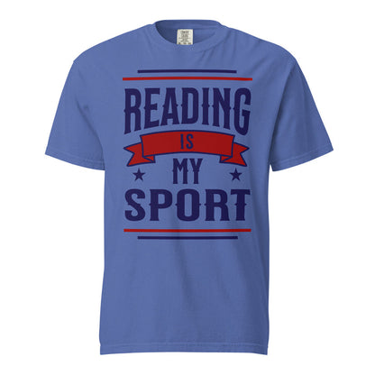 Reading Is My Sport T-Shirt - The Bean Workshop - Bookaholic, Bookish Apparel, Bookish Humor, Bookworm Athletic Tee, Collegiate, Funny Book Lover Gift for Valentine's Day, Funny Quote, Gift for Readers, Graphic Tee, Reading Shirt, Retro, Varsity Style