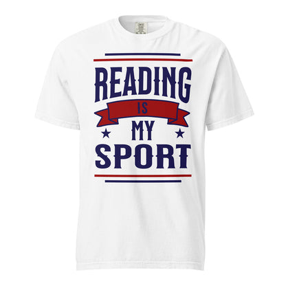 Reading Is My Sport T-Shirt - The Bean Workshop - Bookaholic, Bookish Apparel, Bookish Humor, Bookworm Athletic Tee, Collegiate, Funny Book Lover Gift for Valentine's Day, Funny Quote, Gift for Readers, Graphic Tee, Reading Shirt, Retro, Varsity Style