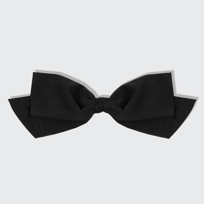 Recycled Fabric Bow Hair Clip 1pc- Black - Pine & Moss