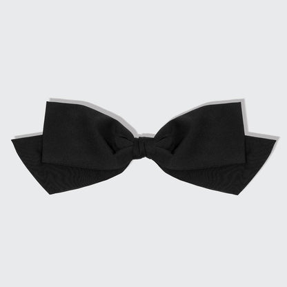 Recycled Fabric Bow Hair Clip 1pc- Black - Pine & Moss