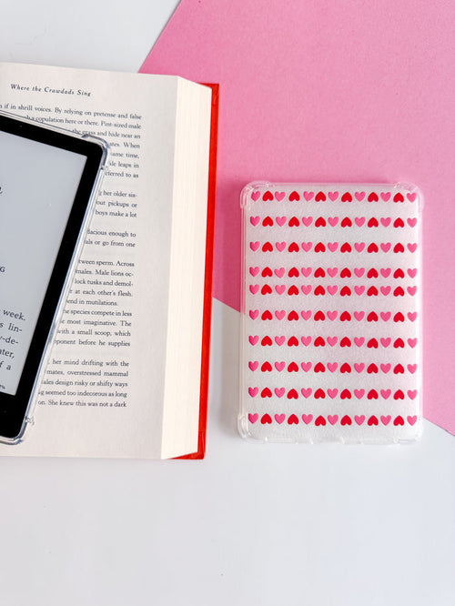 Red and Pink Hearts Kindle Case