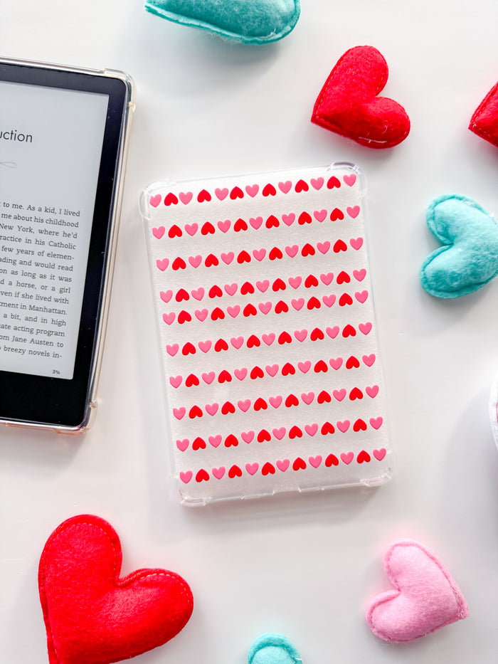 Red and Pink Hearts Kindle Case