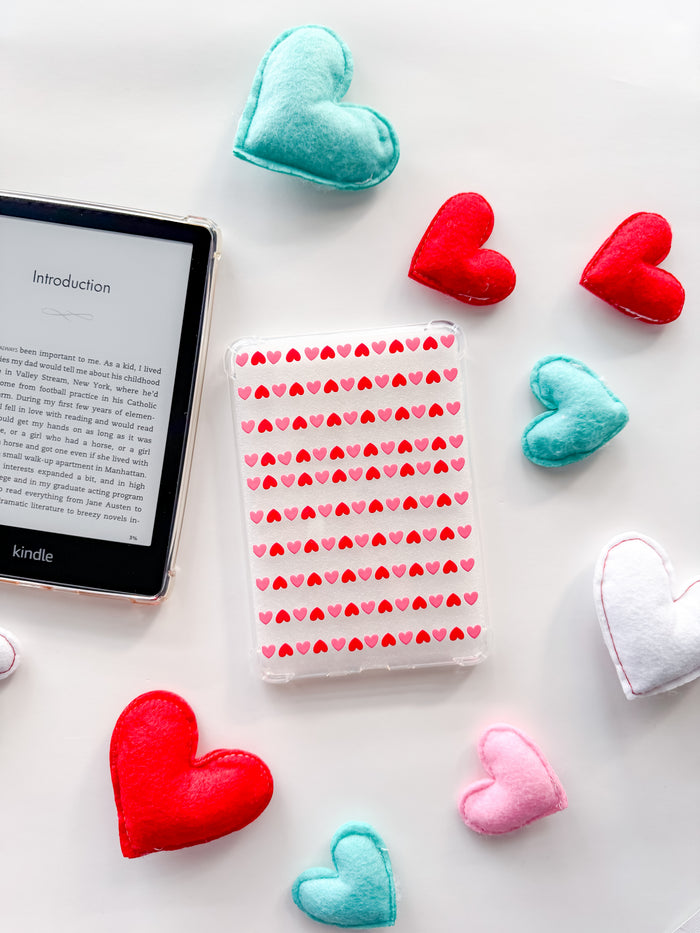 Red and Pink Hearts Kindle Case