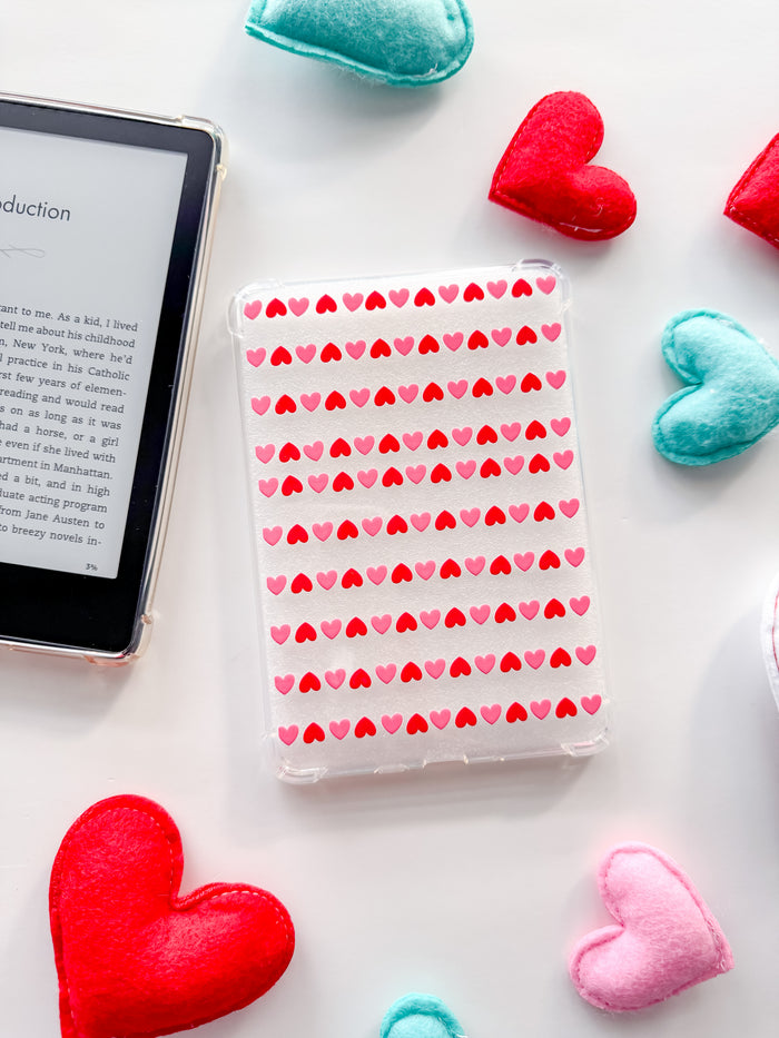 Red and Pink Hearts Kindle Case