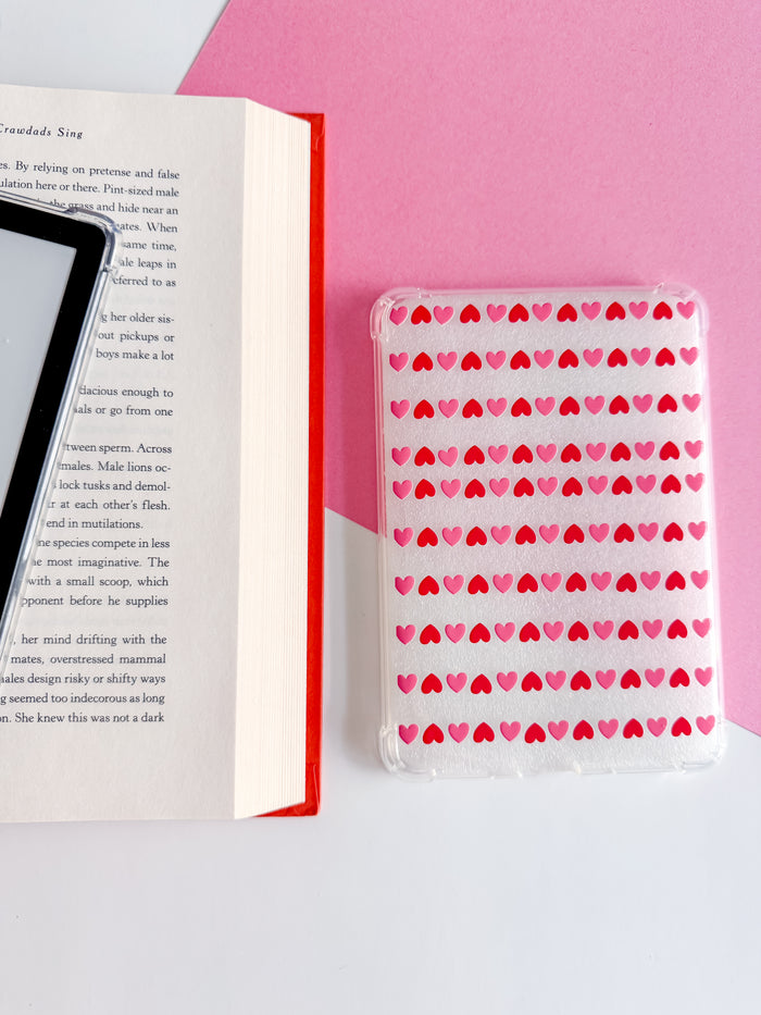 Red and Pink Hearts Kindle Case