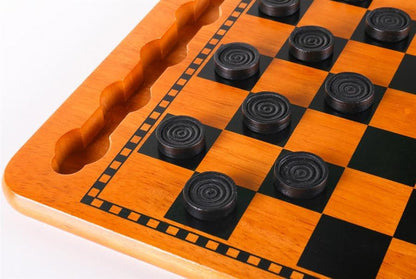 Red & Black Wood Checkers Set - Chess Set - Chess-House