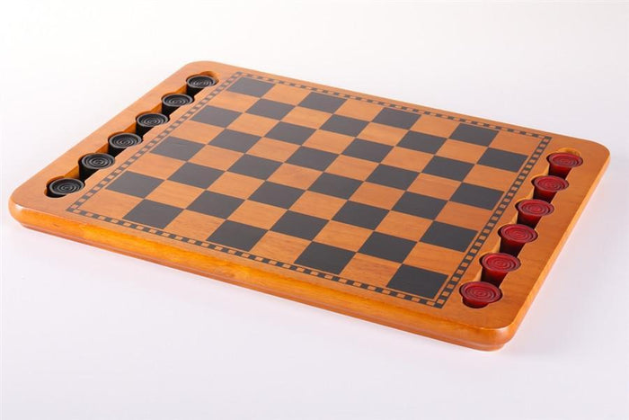 Red & Black Wood Checkers Set - Chess Set - Chess-House