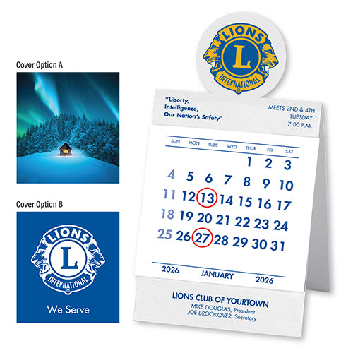 RED CIRCLE DESK CALENDAR