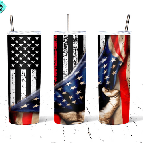 Red Line Firefighter U.S. Flag Tumbler