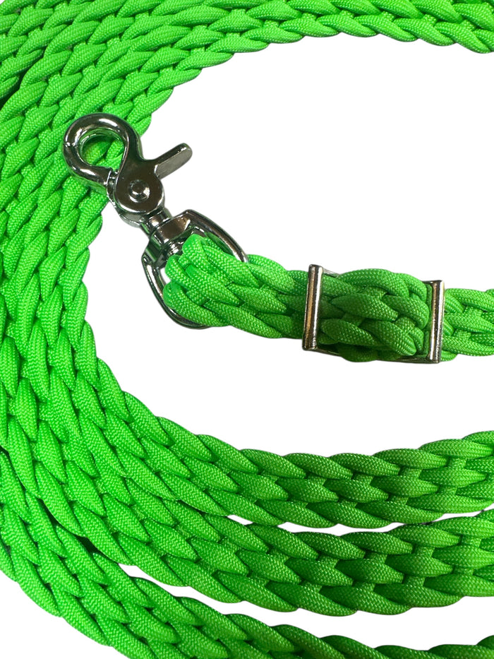 Rein… neon green flat braided rein paracord