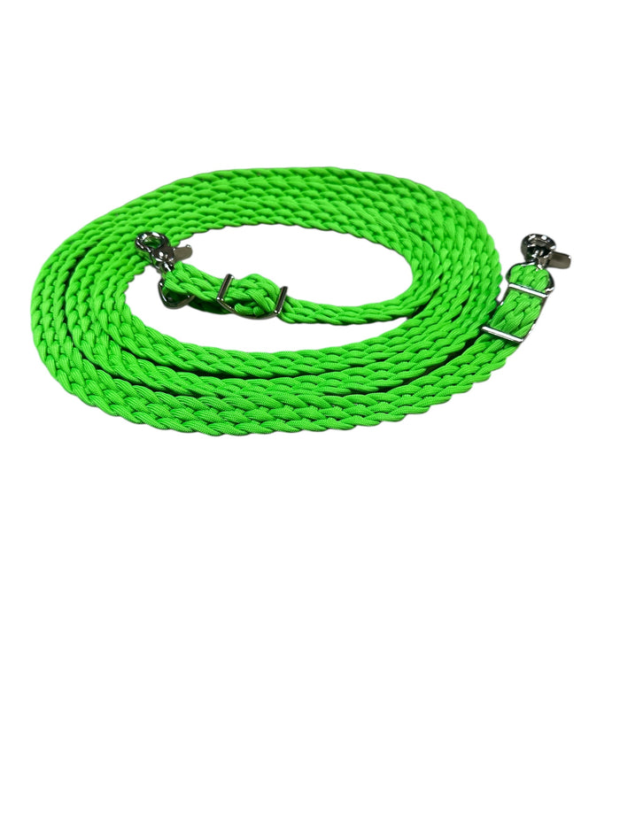 Rein… neon green flat braided rein paracord