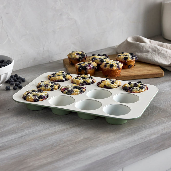 CC009827-103 - Reserve GreenPan Reserve Muffin Pan, Sage Green - 12 Cup - Product Image 3