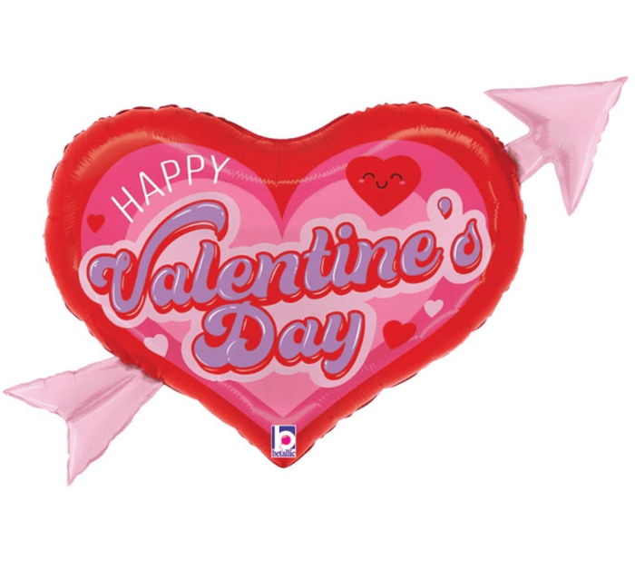 burton + Burton Balloons Retro Heart Arrow Valentine Balloon